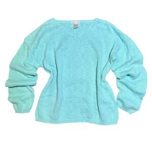 Avalin Sweater One Size Mint Green Lightweight Knit V-Neck Soft Casual